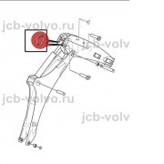 Шайба (1 мм) в узел крепления штока г/цилиндра рукояти [VOE11887717] для задней стрелы на VOLVO: BL61 PLUS, BL71 PLUS