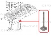 Клапан выпускной [ 6680862 , VE-60005 , 1C020-13120 ] для для KUBOTA V3300 DI-T Bobcat S250