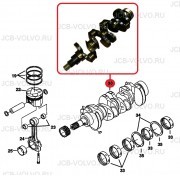 Коленвал [6680734 , 6921064, 1C020-23010] для KUBOTA V3300 DI-T Bobcat S250