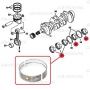 Коренные вкладыши, стандарт [6680738 , 1C020-23470, 1C02023470 ]для KUBOTA V3300 DI-T BOBCAT S250