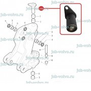 Палец (Верхний узел крепления поворотной бабки к каретке) [85801076, 47546621] для New Holland B90B, B110B, B115B