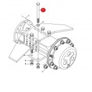 Болт крепления заднего моста [6106980M2] для TEREX 860, 880.