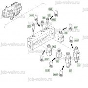 Блок клапанов на гидроцилиндры №2 [2185921] для асфальтоукладчика VOGELE SUPER 2100-3
